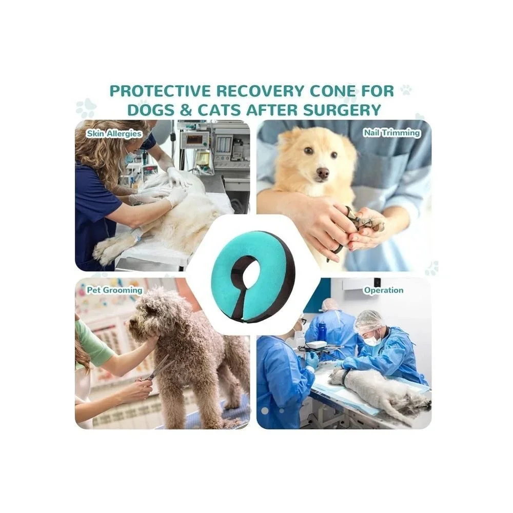 Dog Cone Alternative After Surgery, Inflatable Recovery Collar for Dogs size med